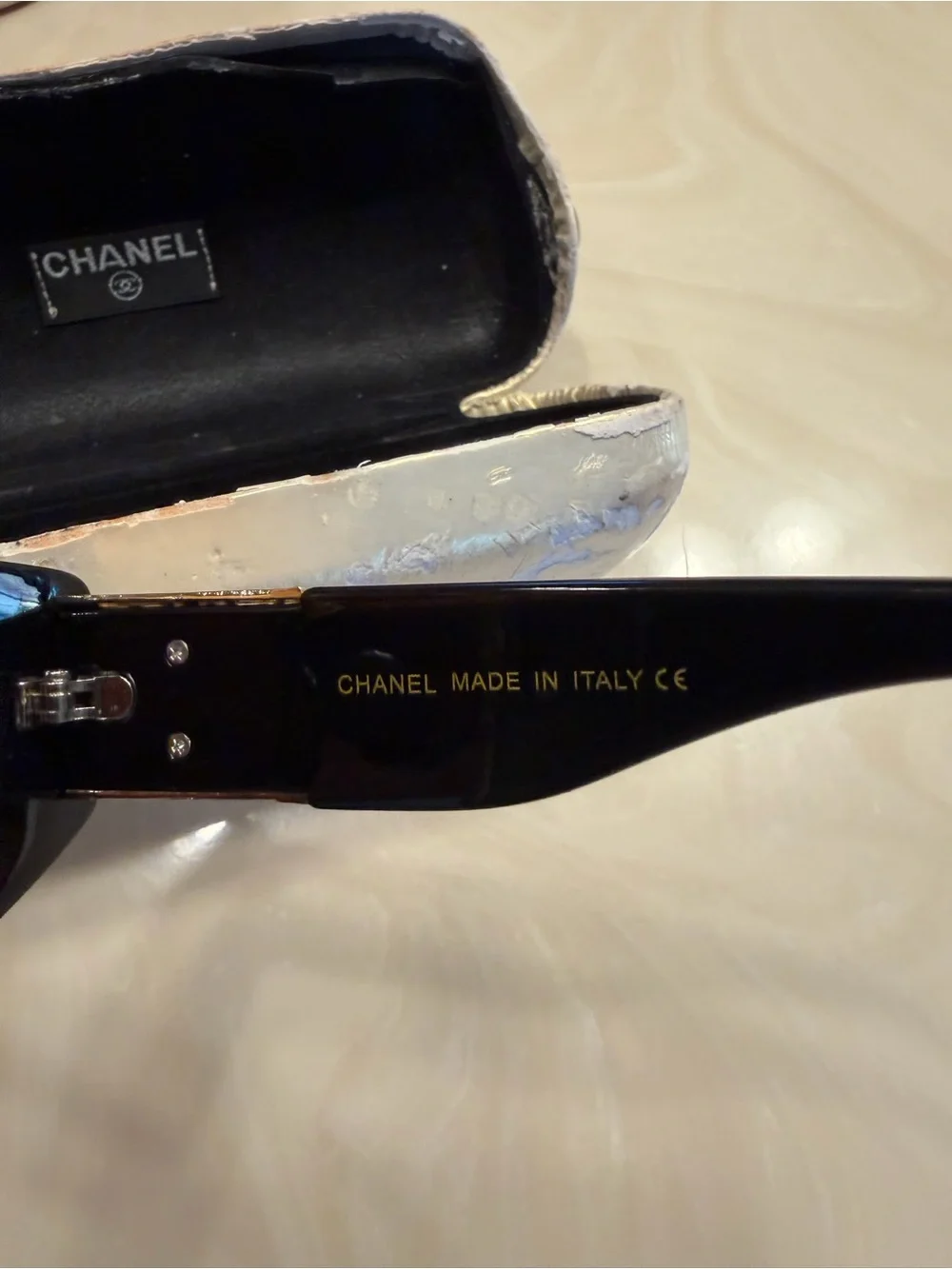 CHANEL Brown Rectangular Women's Sunglasses